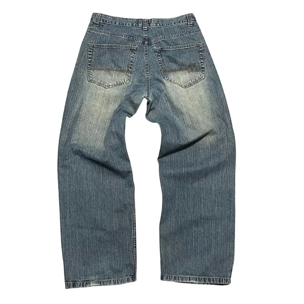 VTG Y2K Mecca Jeans 36x32 Baggy Fit Grunge Skater JNCO Faded Wash 90s Hip Hop